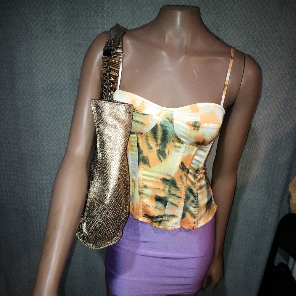 Ted Baker Snake Print Leather Limited Edition Golden Tote Bag. - Picture 3 of 16
